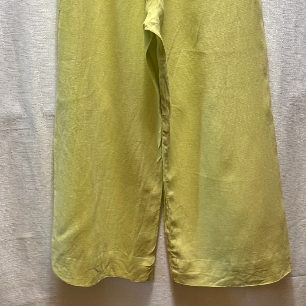 Women's Wide Leg Yellow Pants - Picture 3 of 5